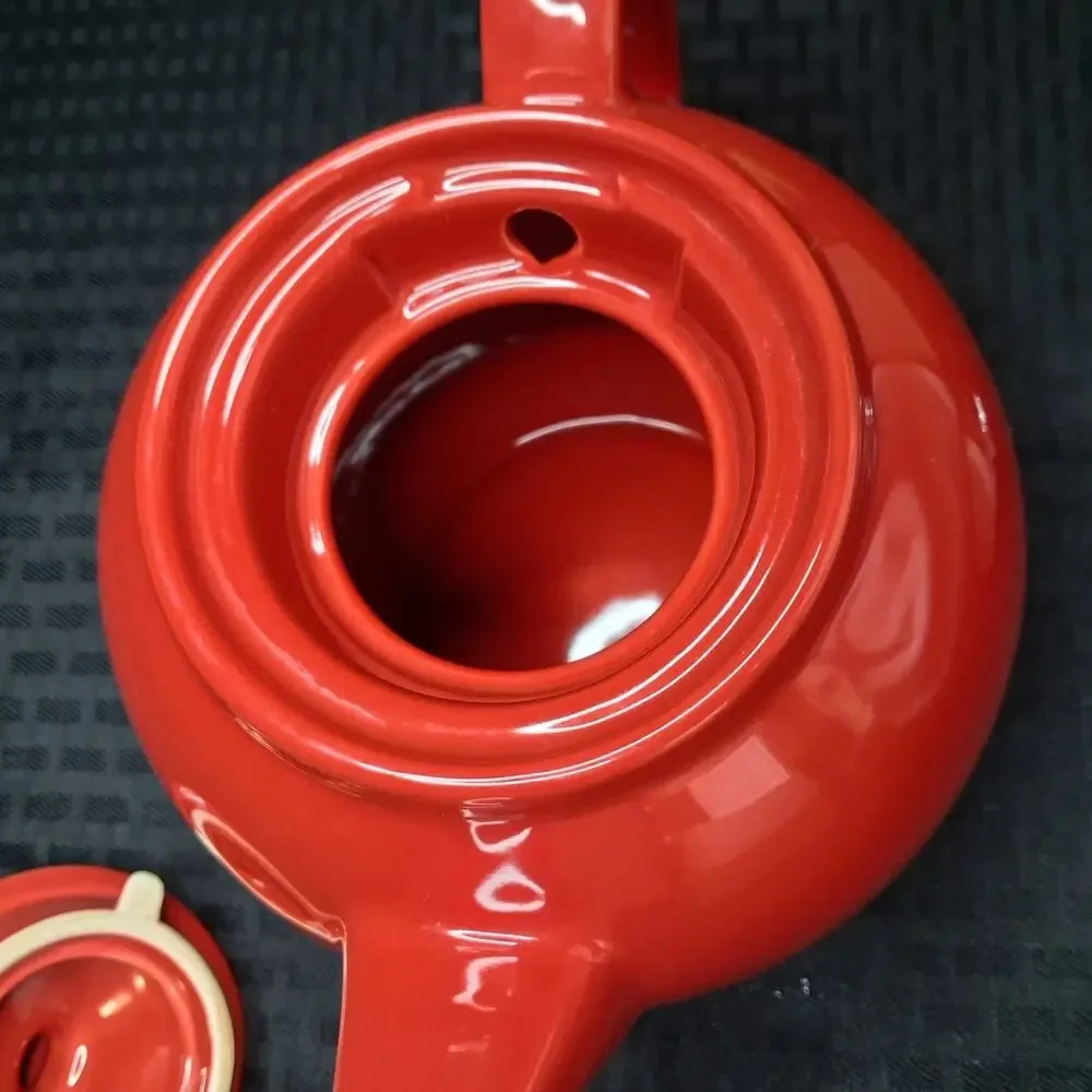 VTG CHANTAL 1.5 QT CERAMIC STONEWARE RED TEAPOT 92-TP13/I EUC